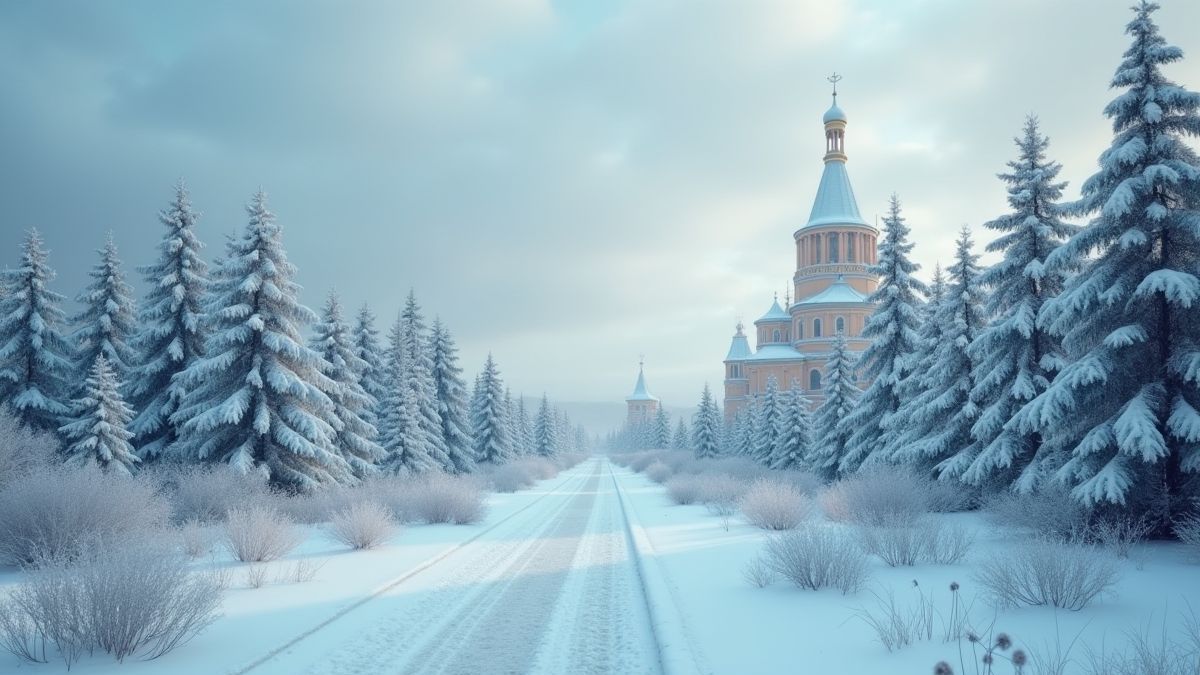 Paisajes nevados rusos con elementos de espionaje