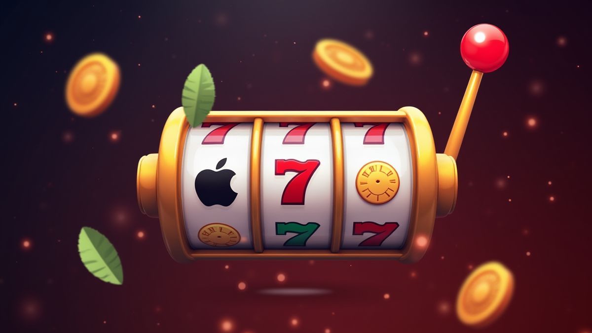 Spielautomaten-Walzen mit festen Symbolen, während andere sich drehen.