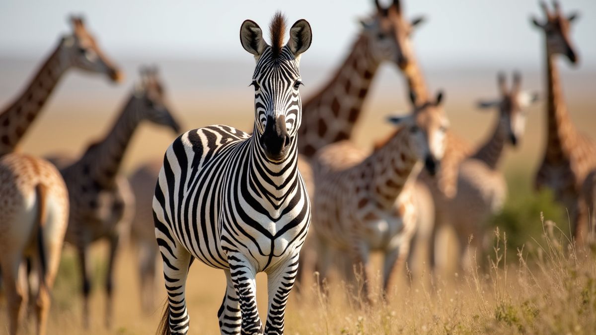 Afrikanische Tiere in ihrem natürlichen Lebensraum.