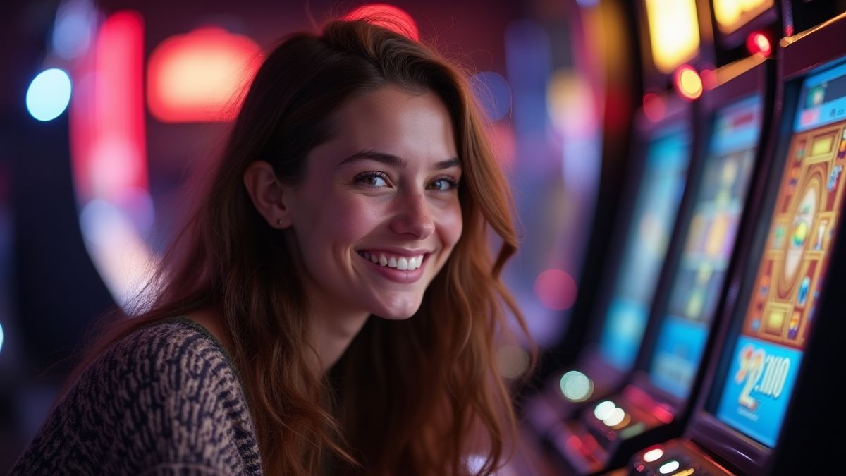 Joueur débutant profitant d'une machine à sous.