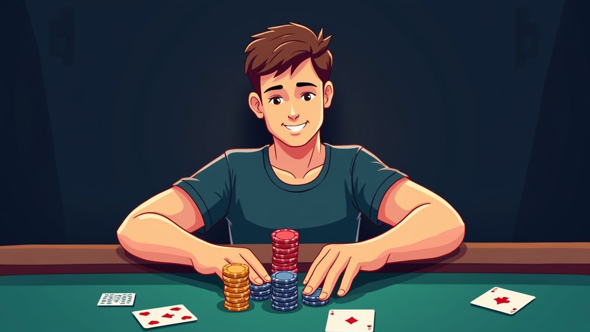 Jugador disfrutando de una partida de póker