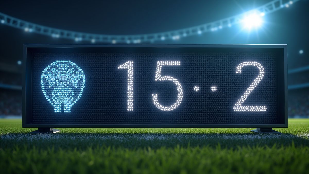 Voetbal scoreboard dat een winnend resultaat toont.