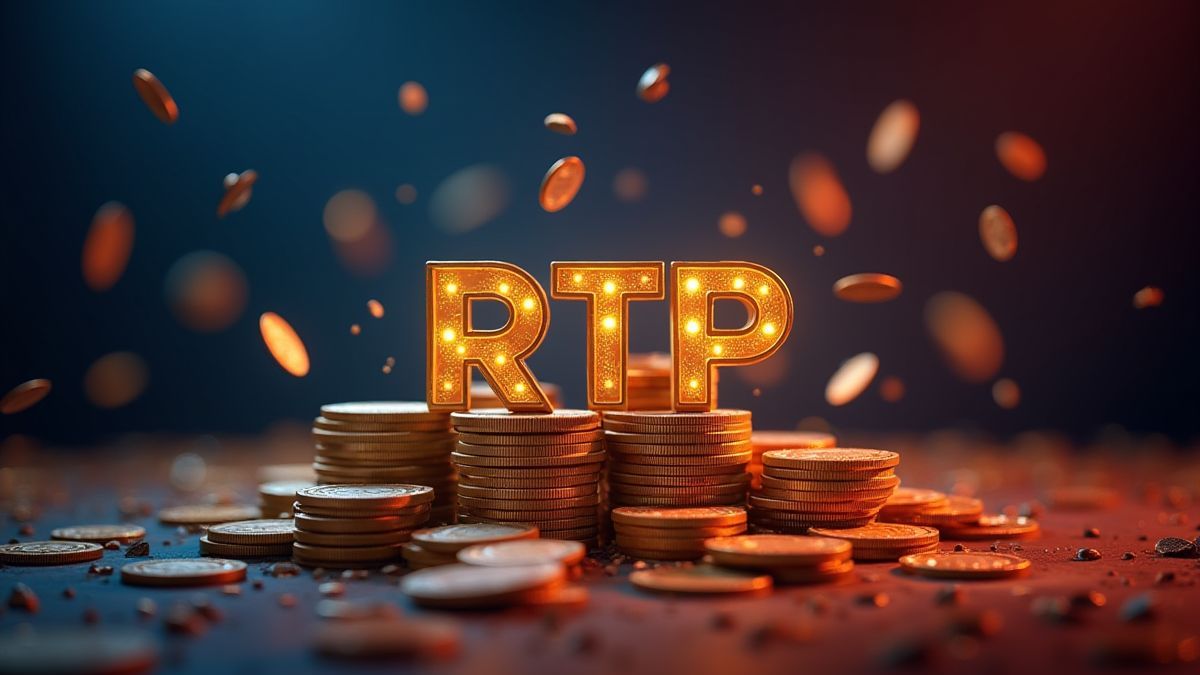 Representación abstracta del RTP y premios en un casino.