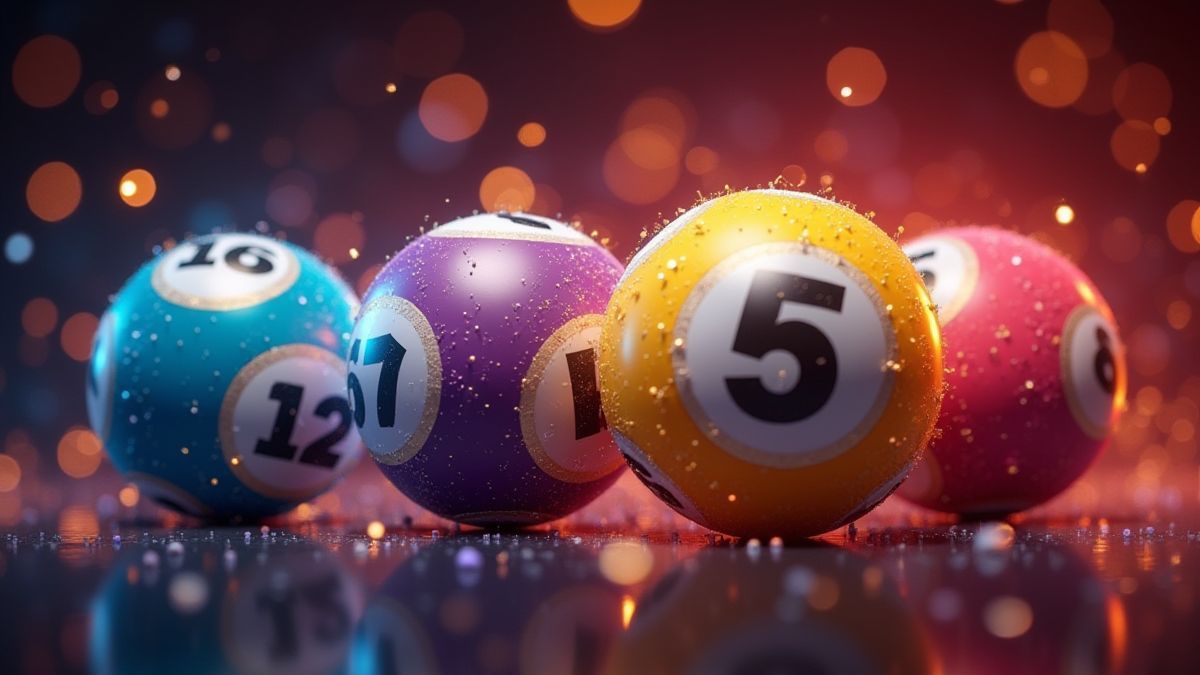 Bolas de loteria brilhantes e coloridas.