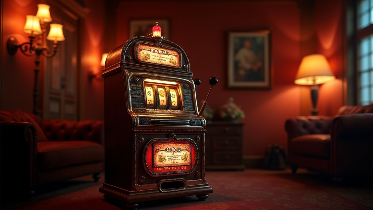 Classic slot machine in a romantic setting