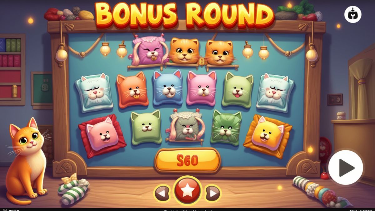 Bonus round with cat toys and cushions.