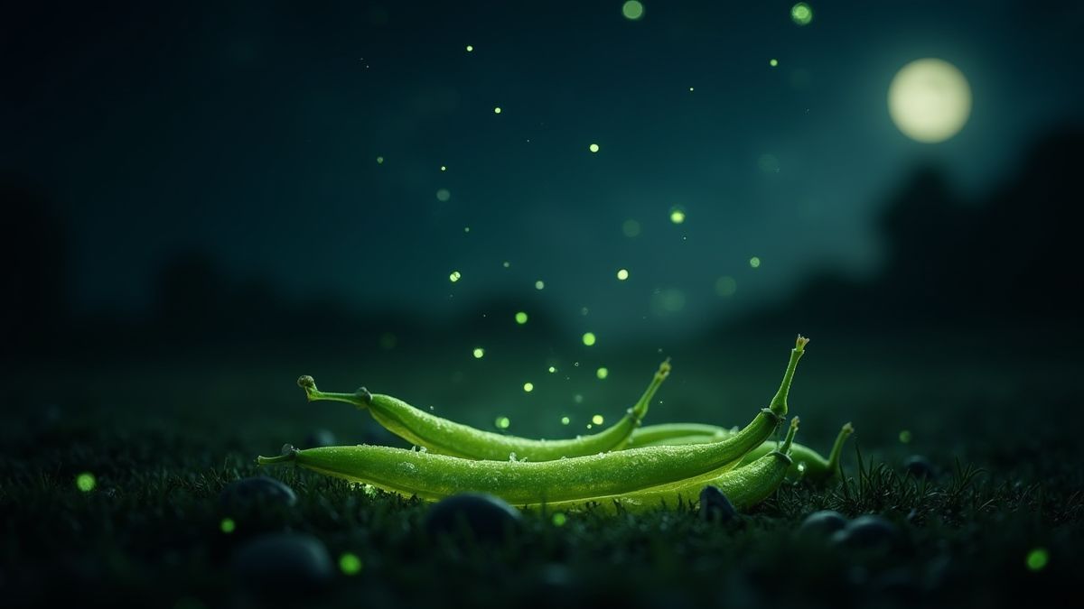 Magical beans illuminated under the moonlight.