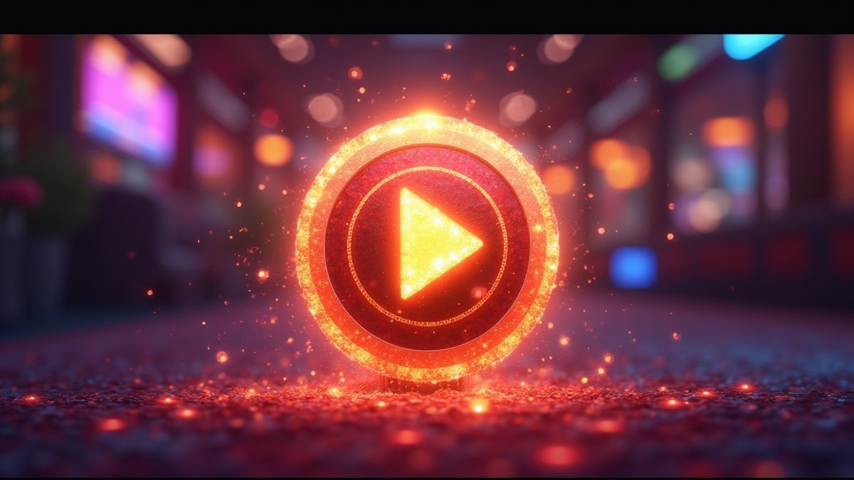 Símbolo scatter rodeado de efeitos dinâmicos em um ambiente de casino vibrante.