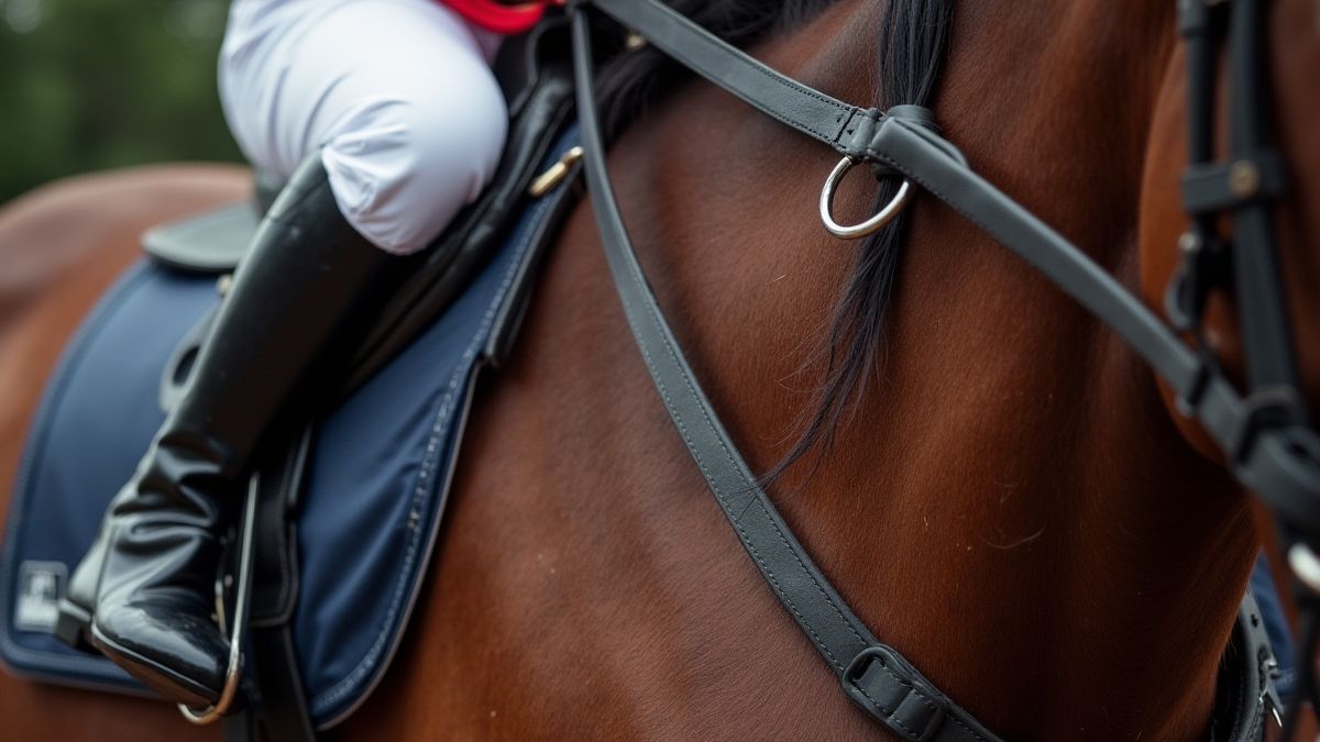 Equipo de carreras de caballos como silla de montar y casco.