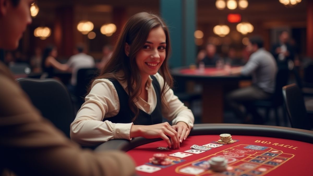 Un jugador gestionando su presupuesto en un entorno de casino.