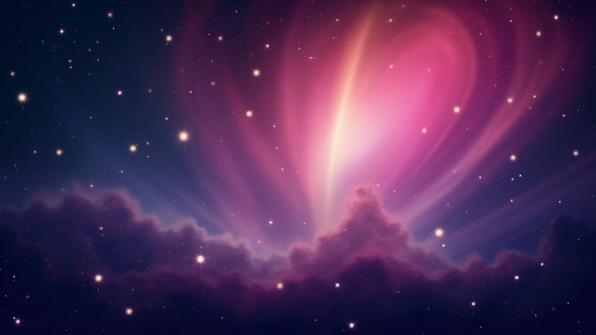 Een stralende sterrenachtergrond met fonkeling en heldere nevels.