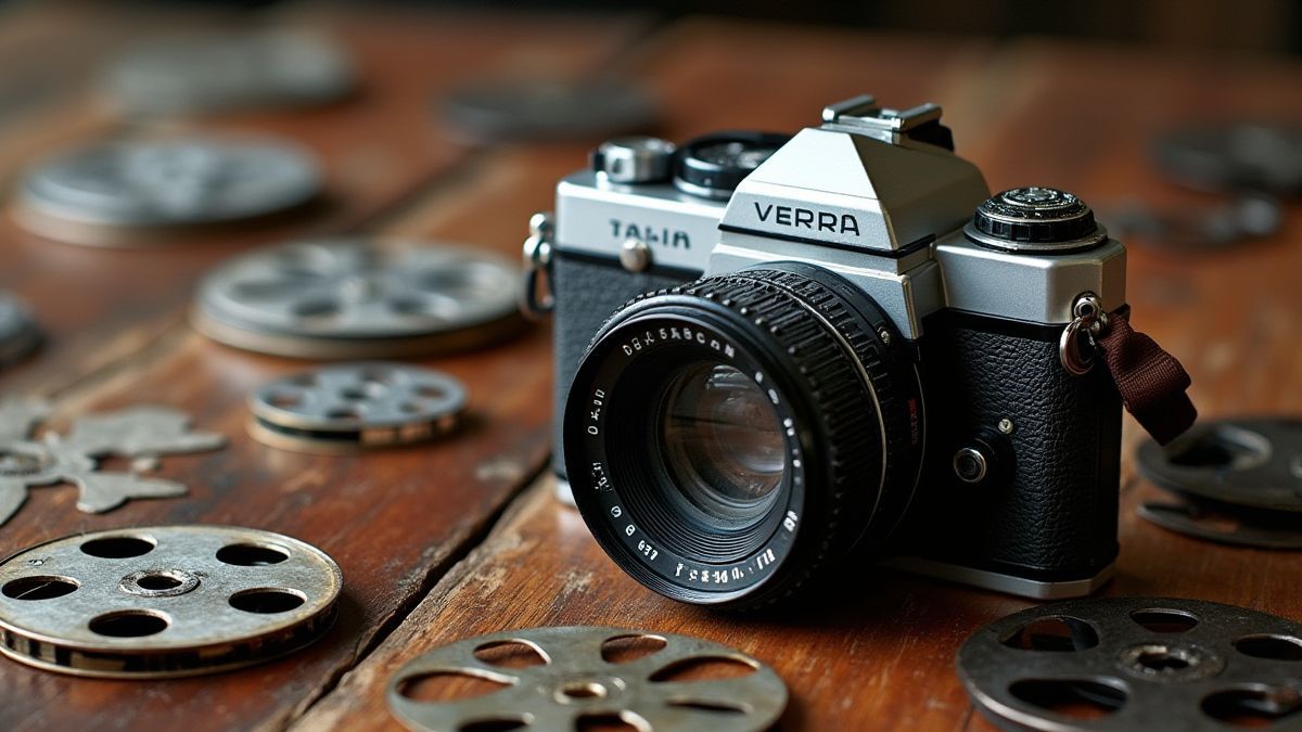 Filmrollen en vintage camera's.