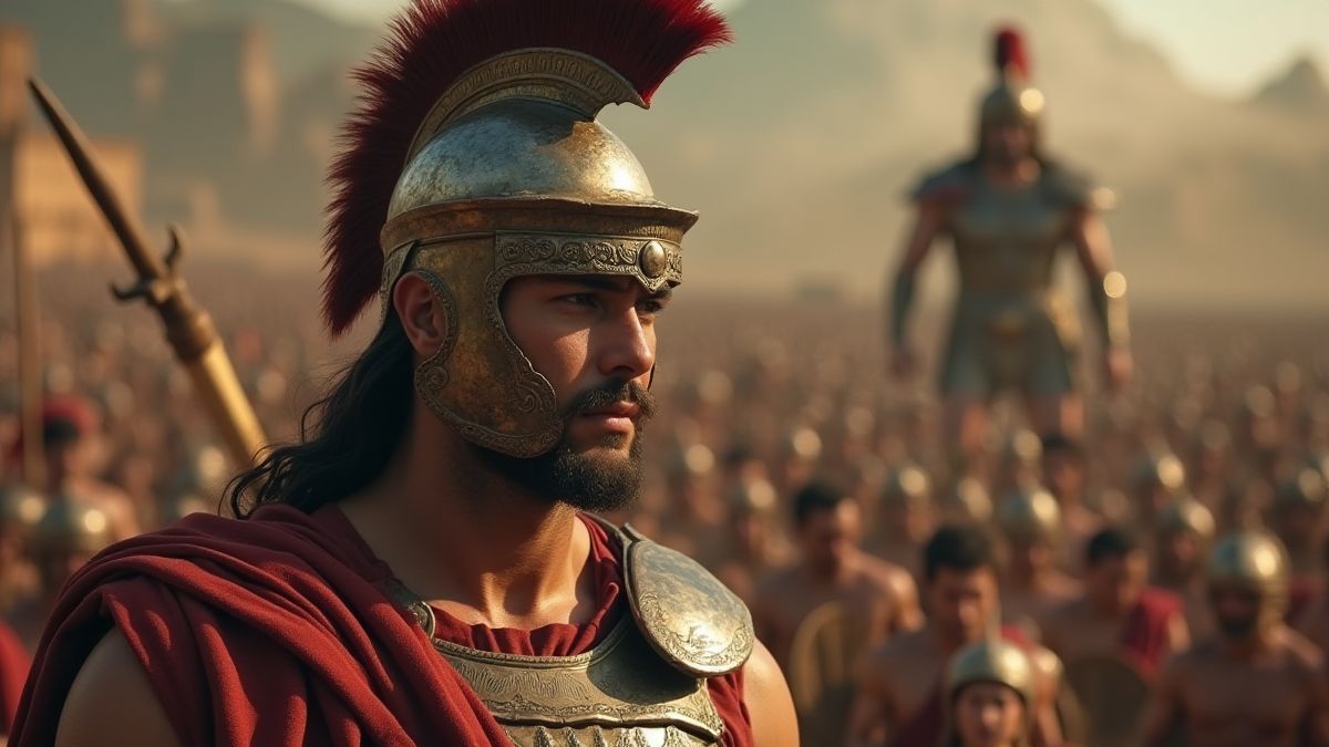 Greek warrior preparing to fight Medusa.