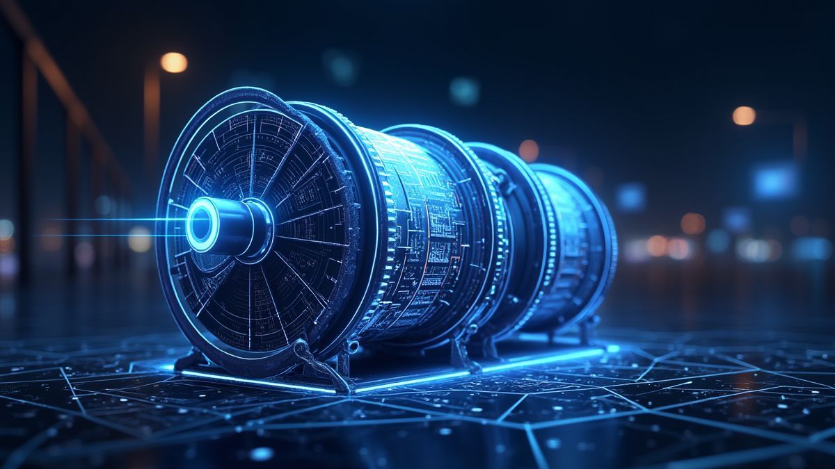 Technological interface with rotating reels and dynamic paylines.