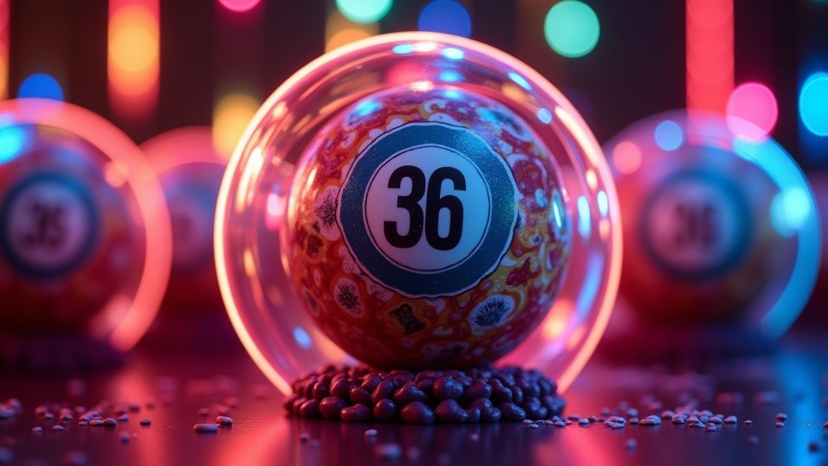 Machine à boules de loterie avec lumières de néon