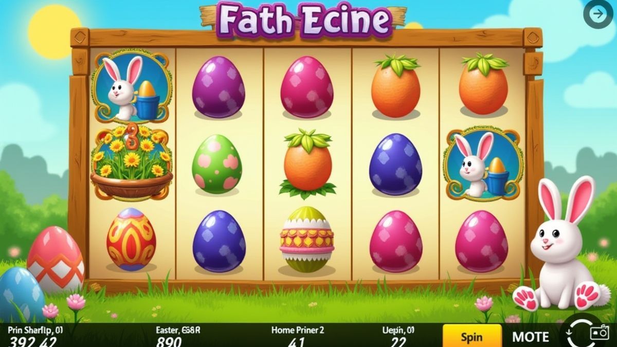 Un scénario de champ avec une thématique de Pâques et des couleurs vives.