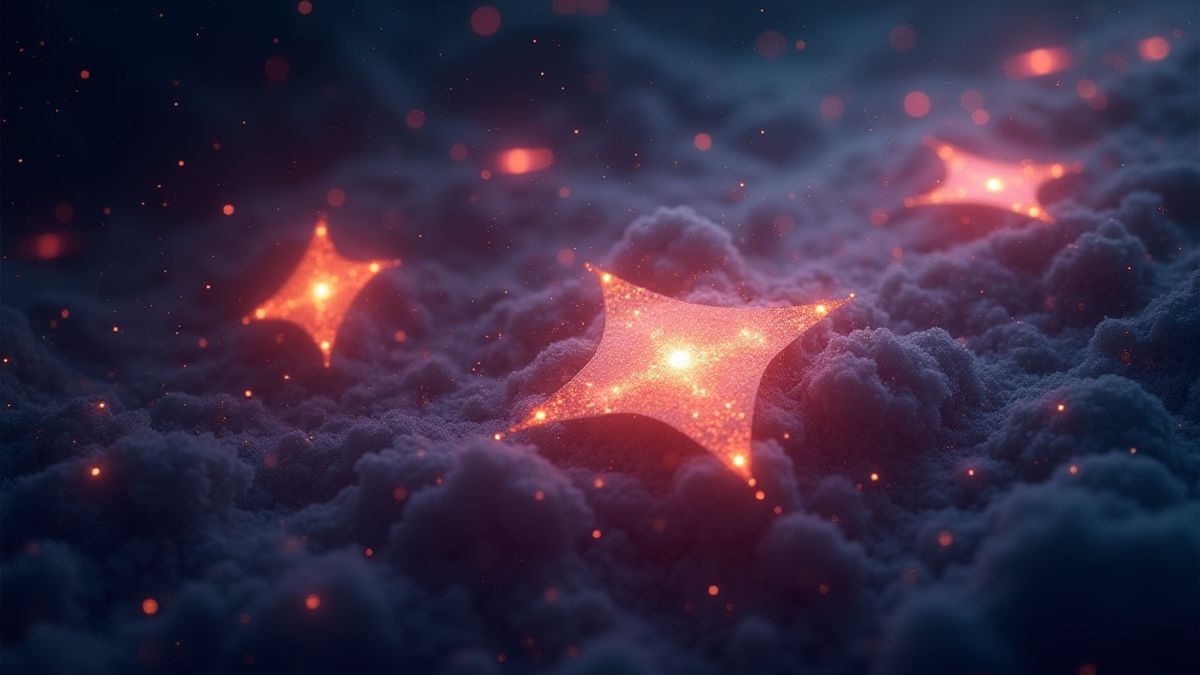 Leuchtende Scatter-Symbole in einer kosmischen Szene.