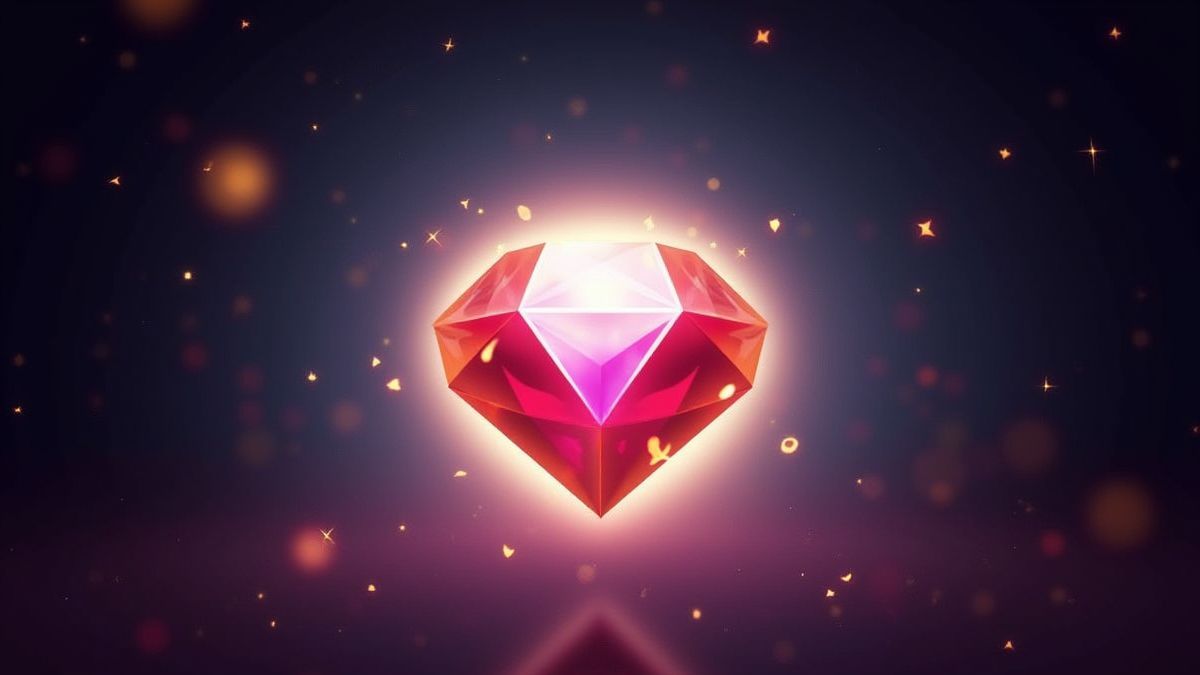 Ein strahlender Scatter-Edelstein, umgeben von Funken.