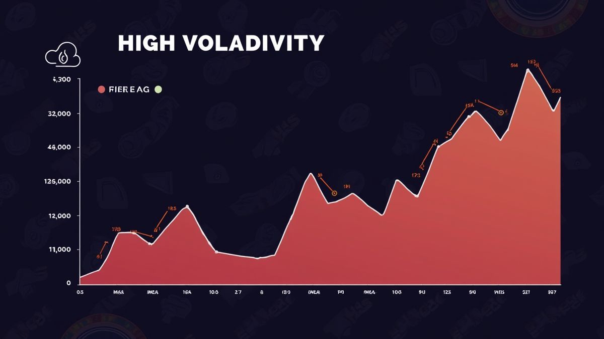 A graph highlighting the high volatility of a casino game.