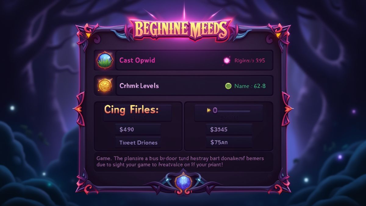 User-friendly gaming interface with magical theme.