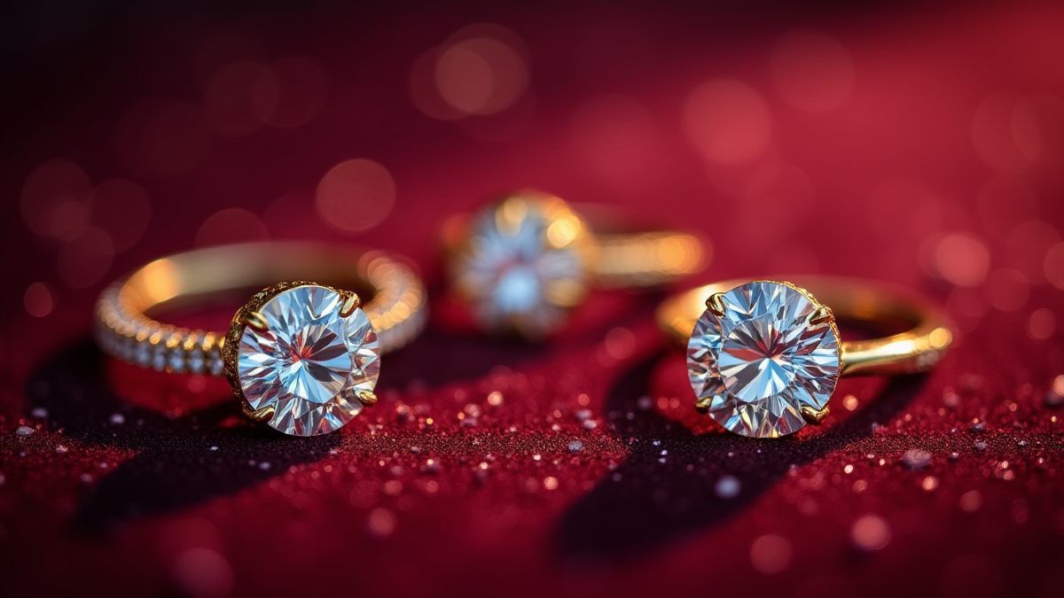 Luxury jewelry and diamonds on velvet.