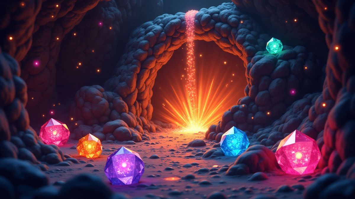 Shining mine with radiant gems