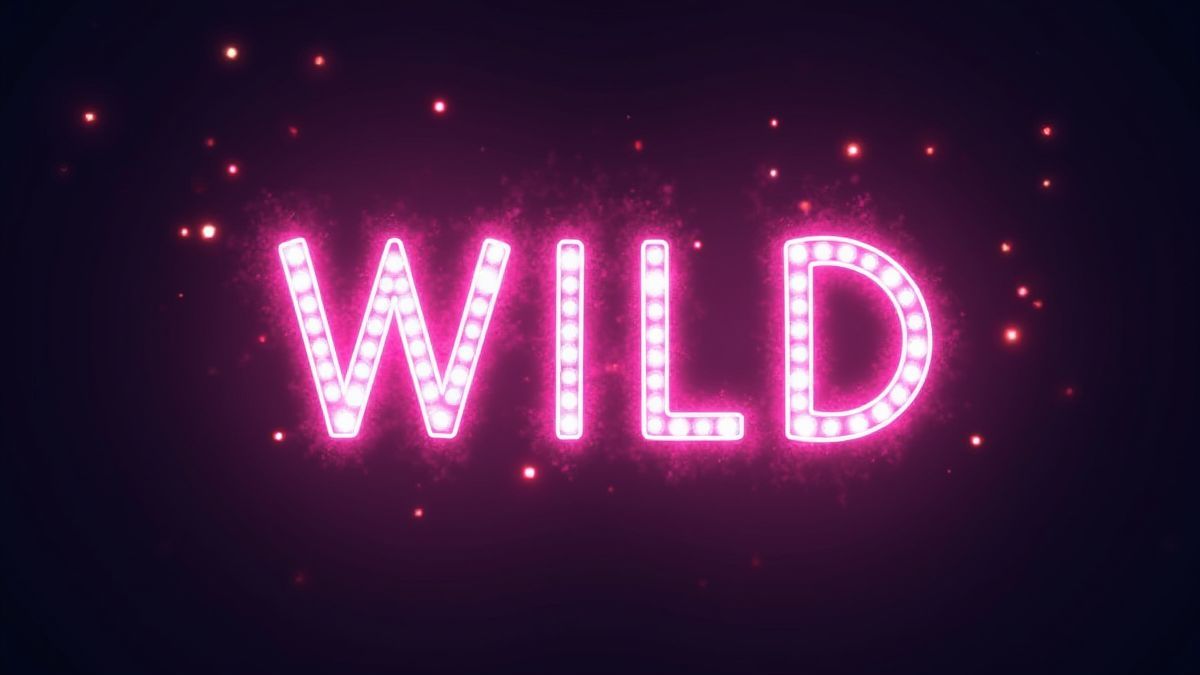 Leuchtendes Wild-Symbol mit Neonlichtern.