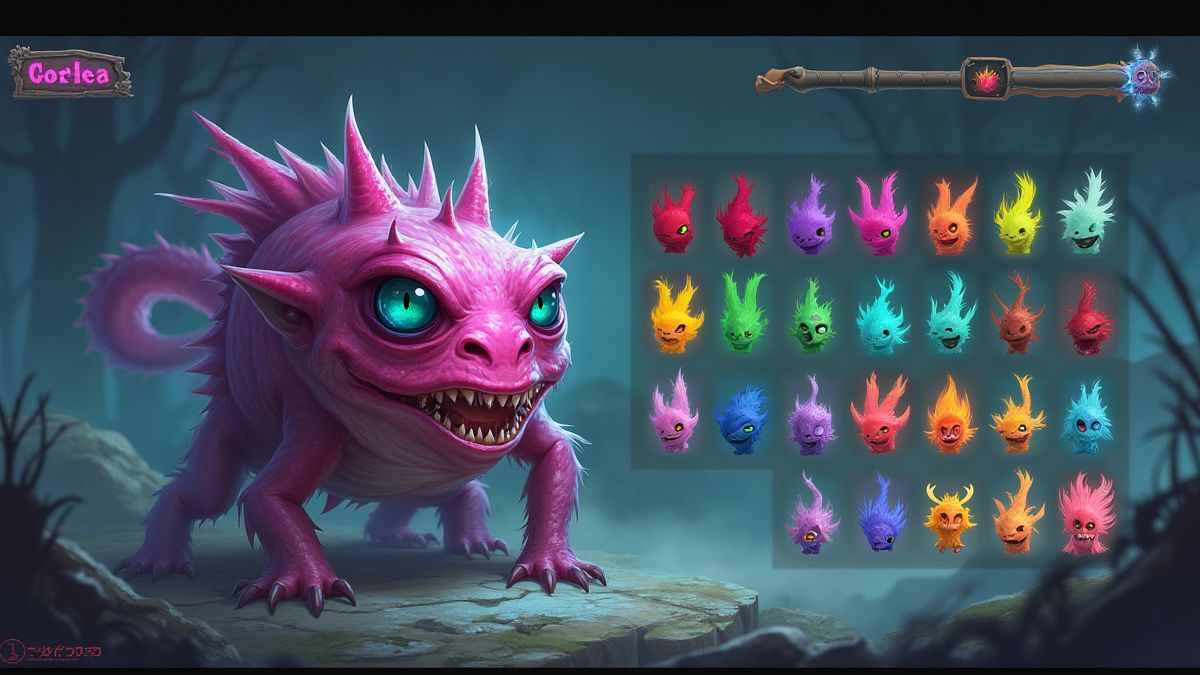 Screen to design your own custom monster.