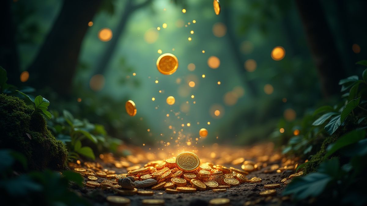 Symboles de Scatter brillants dans la jungle magique