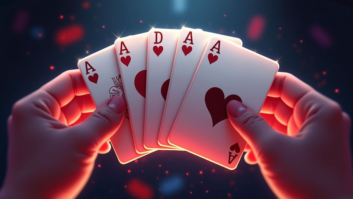 Animierte Pokerkarten mit auffallenden Effekten.