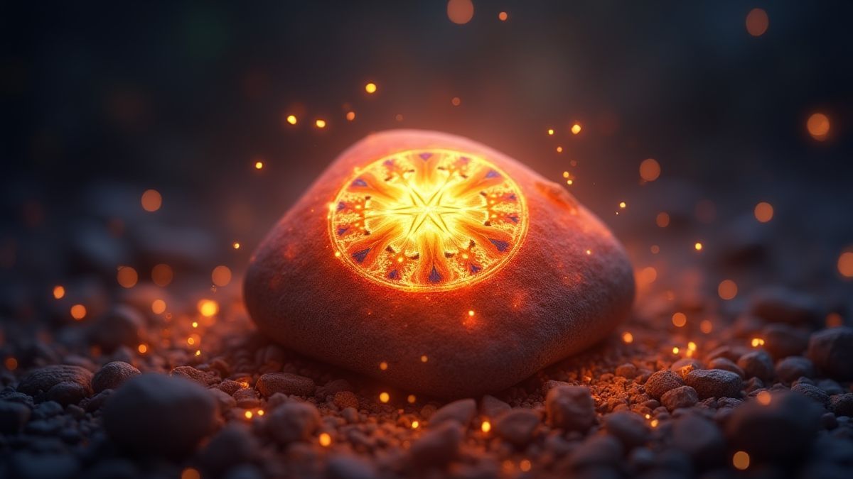A glowing scatter symbol in the form of a magical rune stone.