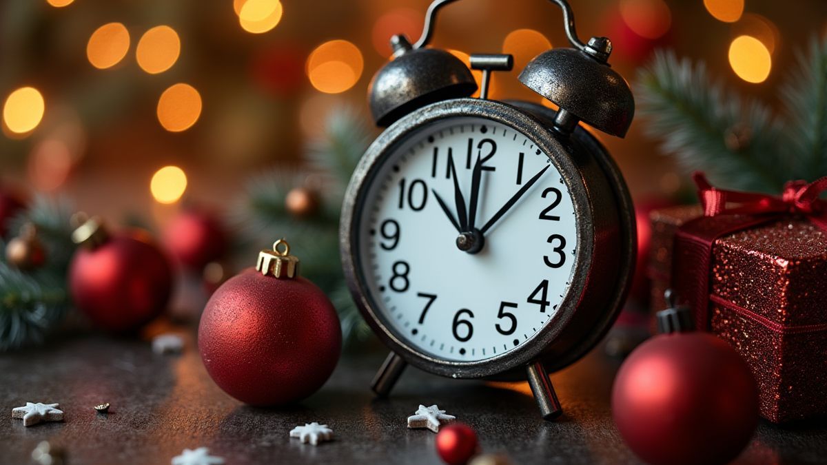 Relógio de contagem regressiva decorado para Ano Novo