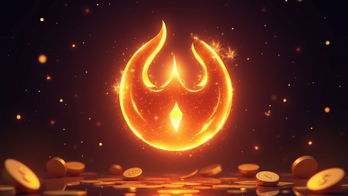 Símbolo Wild brillante rodeado de monedas.