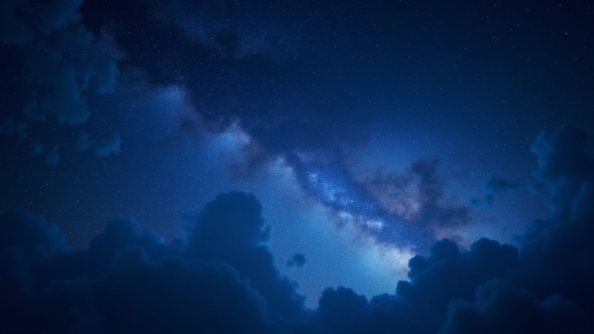 Ciel nocturne magique avec étoiles brillantes.