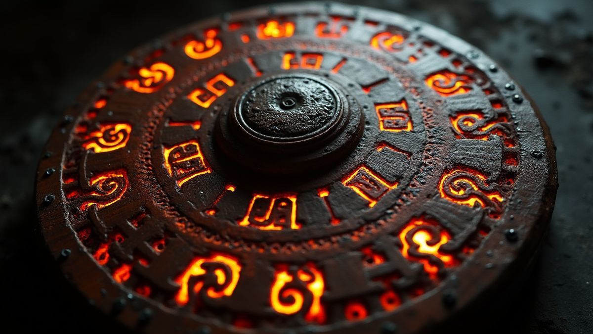 Viking shield with glowing runes.