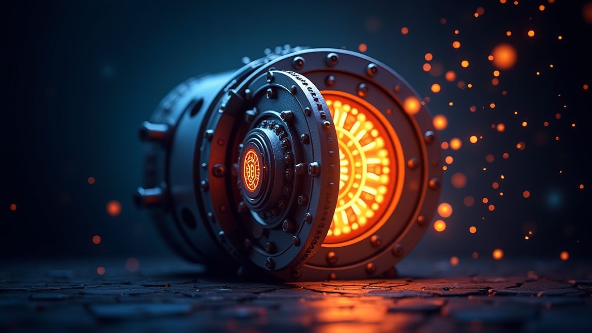 Digitale kluis met schitterende cijfers die beloningen symboliseren.