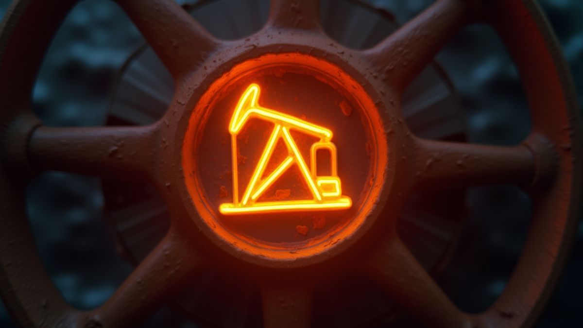 Leuchtendes Symbol einer Ölplattform auf einer Walze.