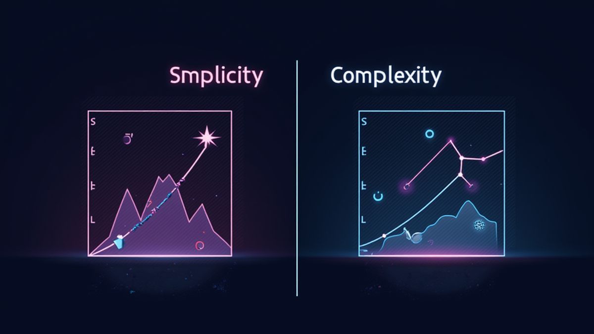 Comparative graphic with minimalist neon style.