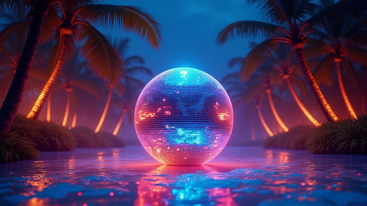 Discobal verlicht een tropisch strand