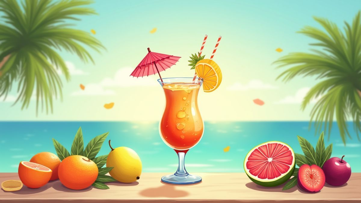 Tropische cocktail met fruit en parasols