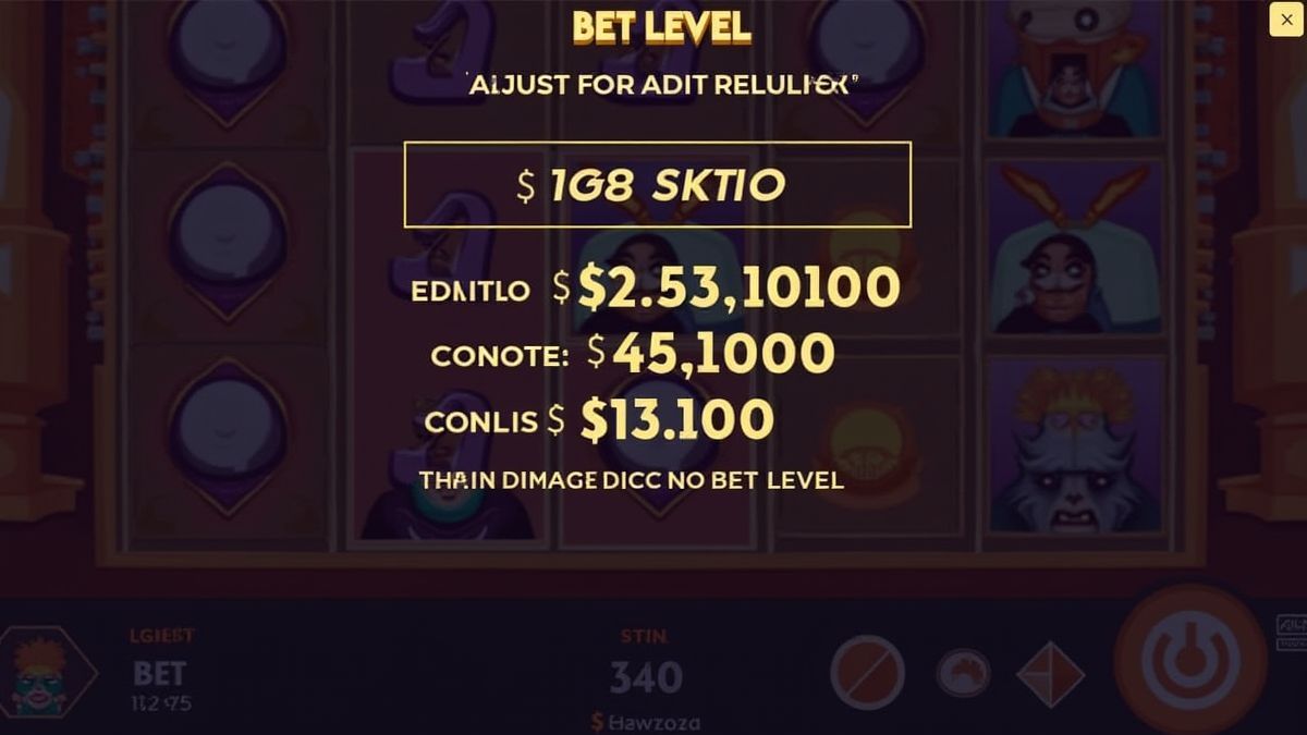 Player adjusting the bet level on a slot interface.