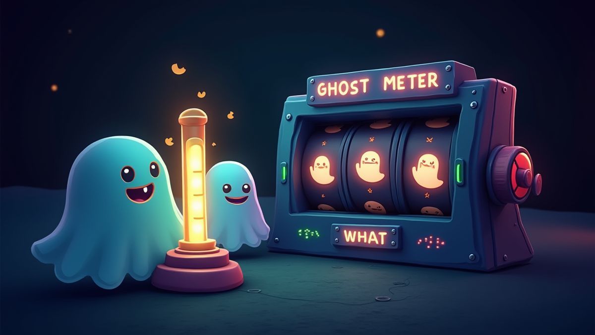 Medidor de fantasmas que se enche ao lado de uma interface de slot.