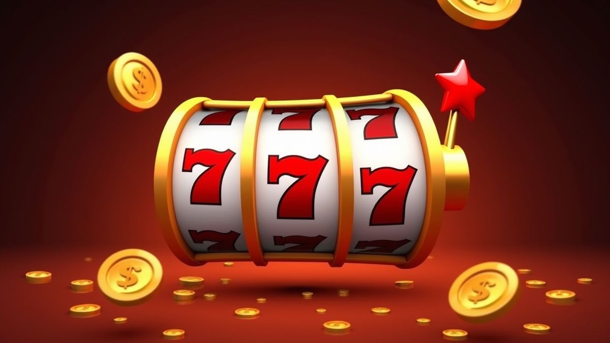 Rolos giratórios com estrelas vermelhas e moedas douradas.