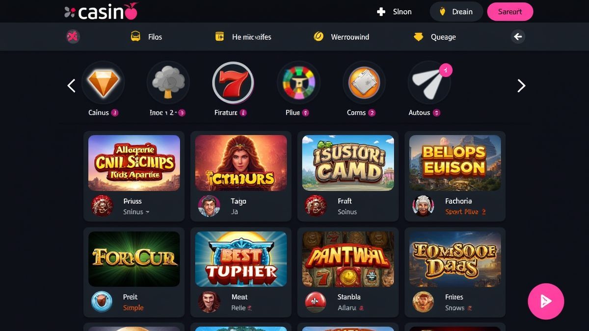 Modern online casino interface with a variety of slot games.