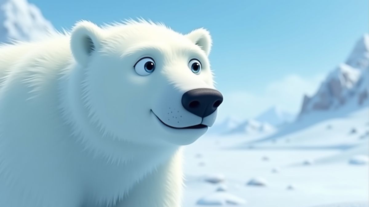 Un ours polaire dans un paysage enneigé.