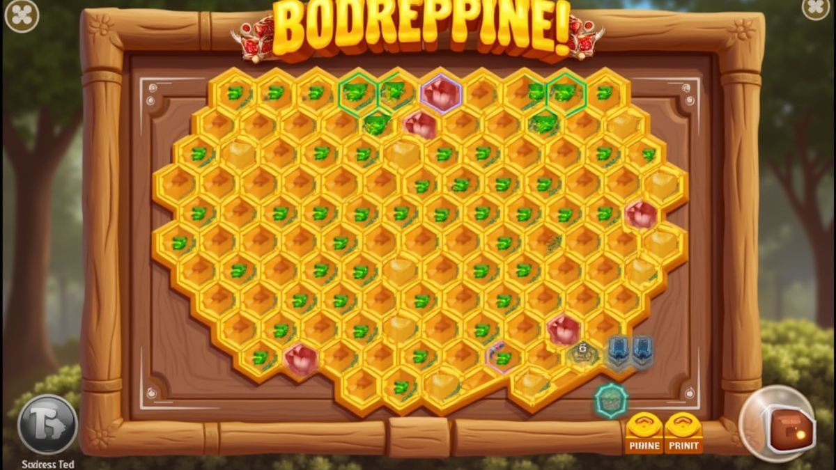 Game screen showing honey cells selected for prizes.