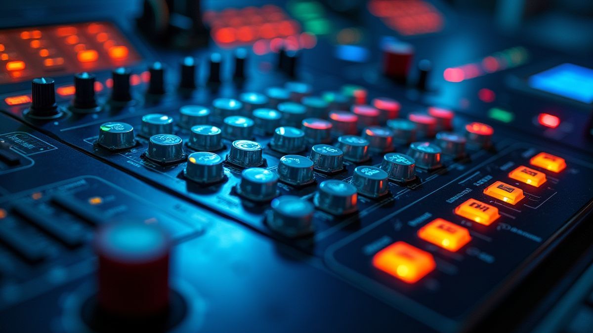 Panel de control de una planta de energíá futurista.