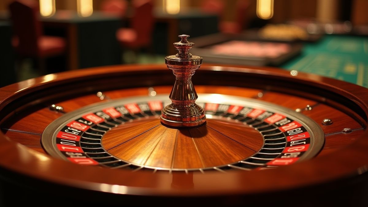 Roleta girando em um cassino elegante.