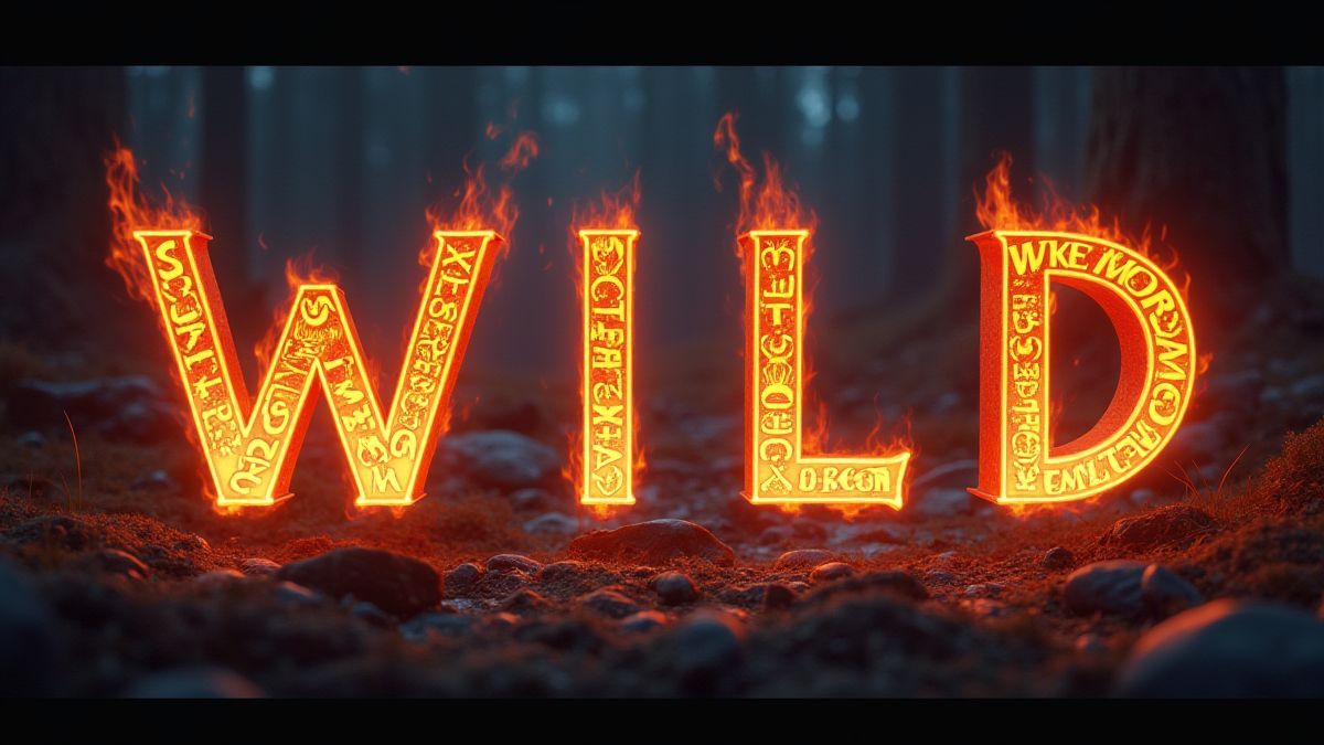 Klebende Wild-Symbole umgeben von nordischen Runen.