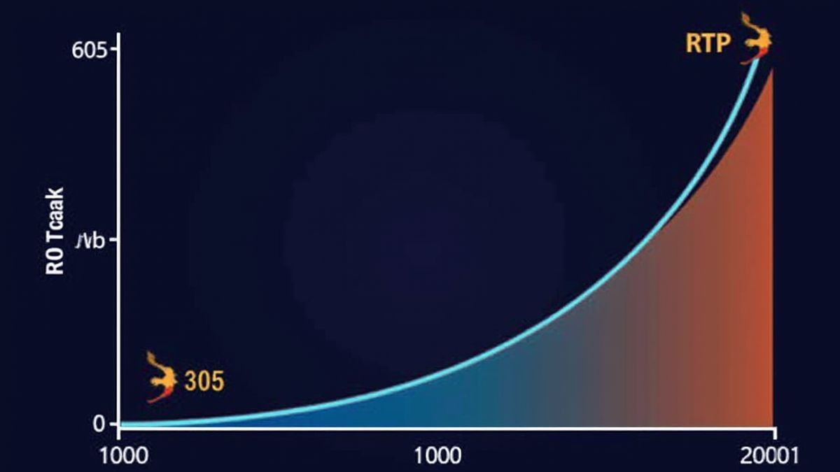Un gráfico mostrando el RTP de un juego de tragamonedas.